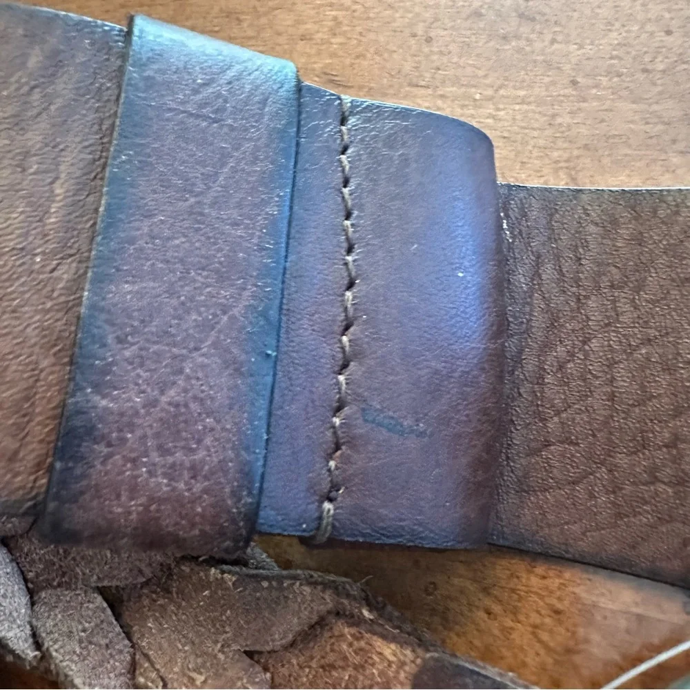Chico’s brown leather braided belt NWT